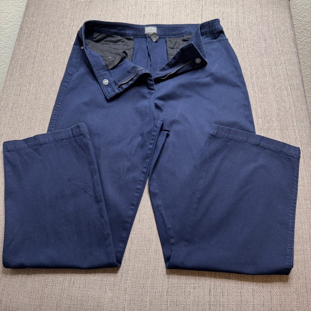 Additions by Chicos Womens Navy Blue Straight Leg Stretch Trousers Size 2.5 Reg